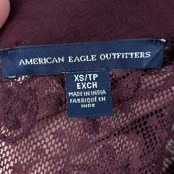 American Eagle Outfitters Maroon Lace Sleeveless Pullover Dress Size X-Small - Picture 9 of 12